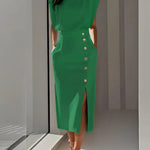 Women's Midi Dress - with Side Slit - Dalia - product view 7