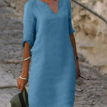 Women's Midi Dress - V-Neck Draped - Harper - product view 10