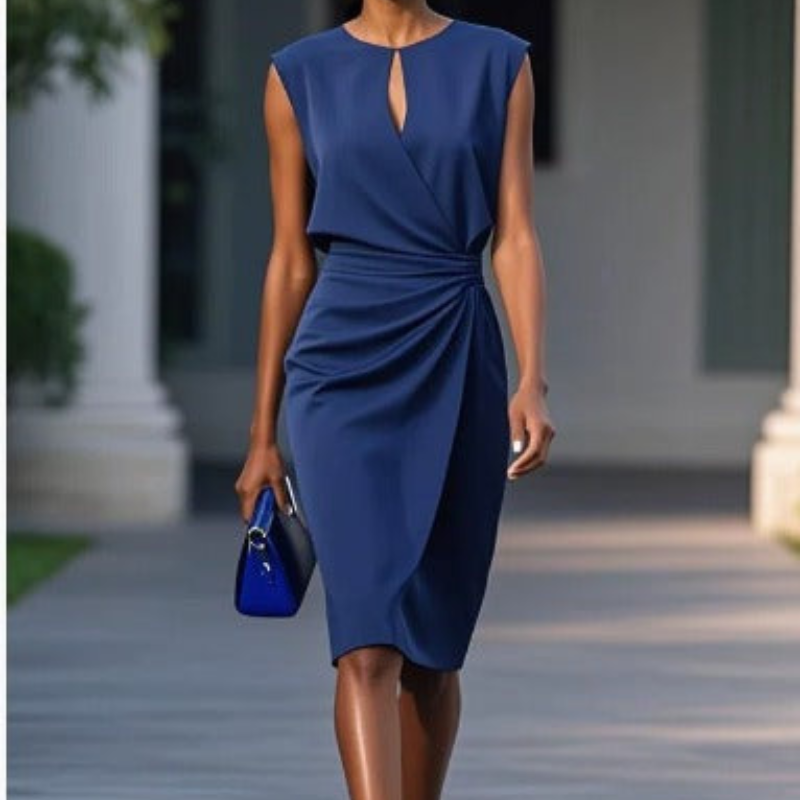 Women's Midi Dress - Graceful Flowing - Laurena - product view 2