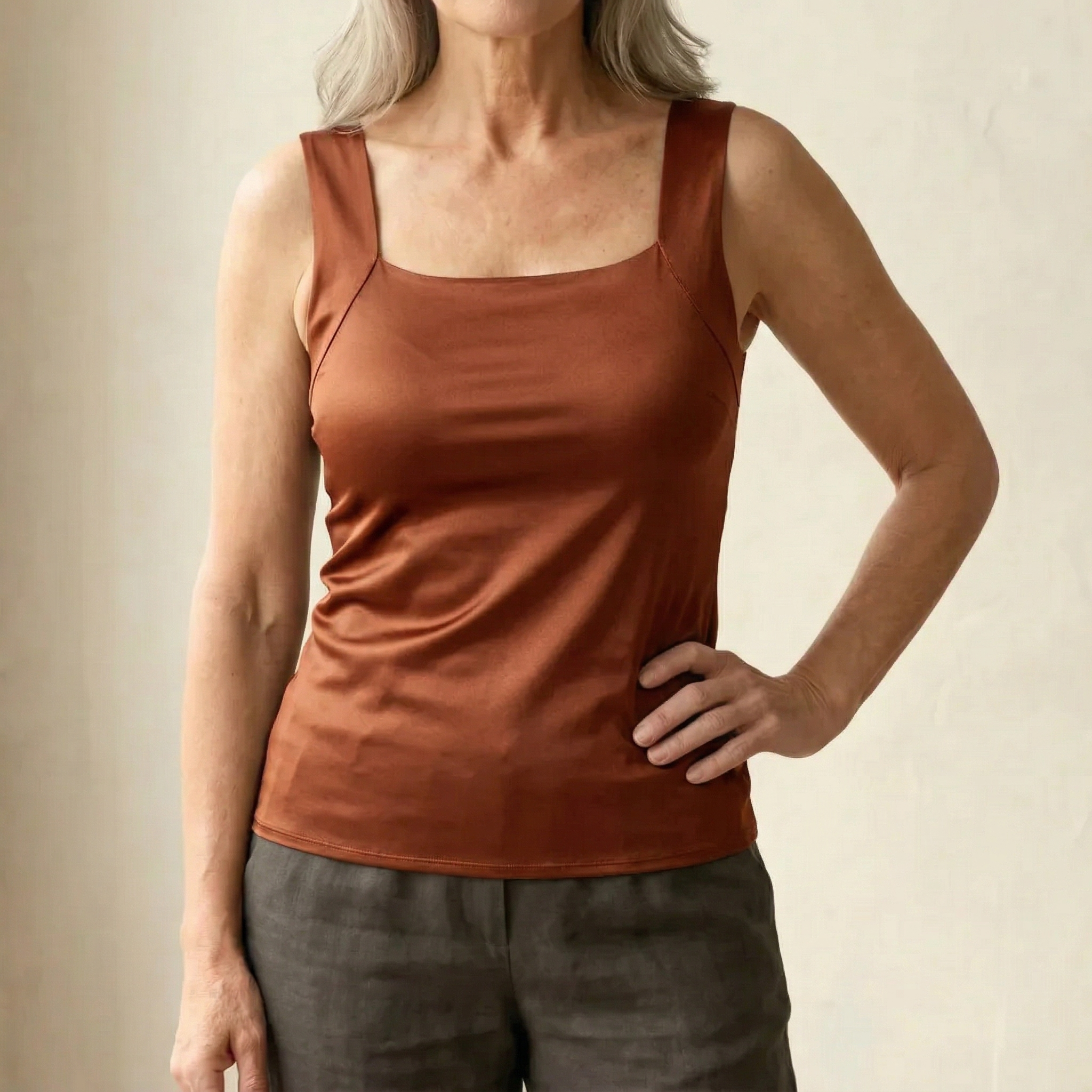 Women's Top - Built In Bra Tanktop - Roxanne - product view 13