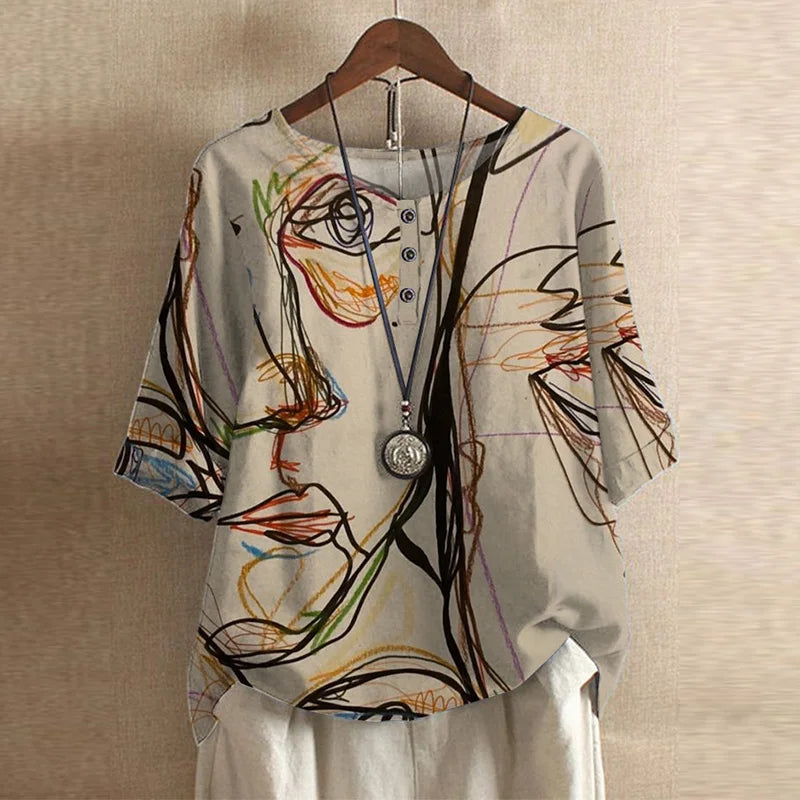 Women's Blouse - Casual Retro-Inspired - Raina - product view 11