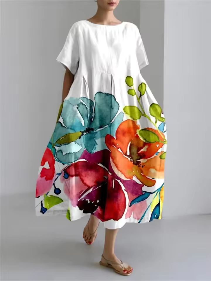 Women's Dress - Loose Round Neck - Amanda - product view 3