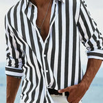 Men's Shirt - Striped Relaxed-Fit Casual - Bennett - product view 5