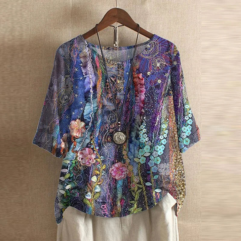 Women's Blouse - Casual Retro-Inspired - Raina - product view 9
