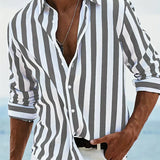 Men's Shirt - Striped Relaxed-Fit Casual - Bennett - product view 2