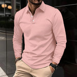 Men's Shirt - Smart Casual Long-Sleeved Polo - Luca - product view 3
