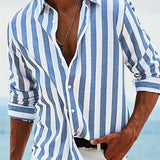 Men's Shirt - Striped Relaxed-Fit Casual - Bennett - product view 1