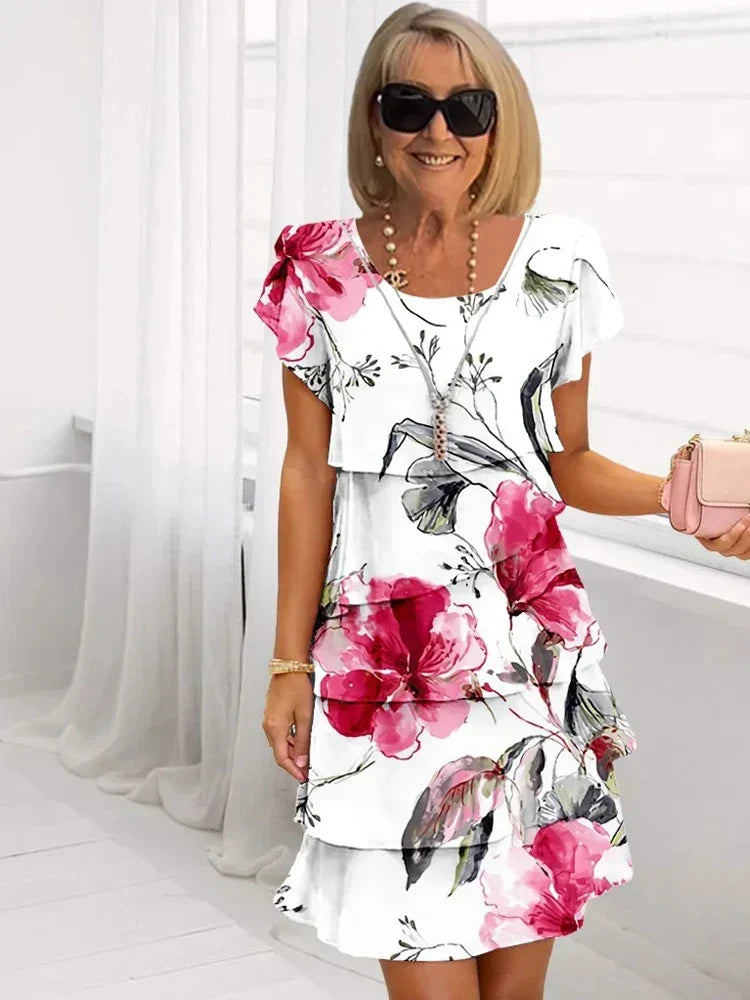 Women's Dress - Floral Tiered Chiffon - Rosie - product view 4