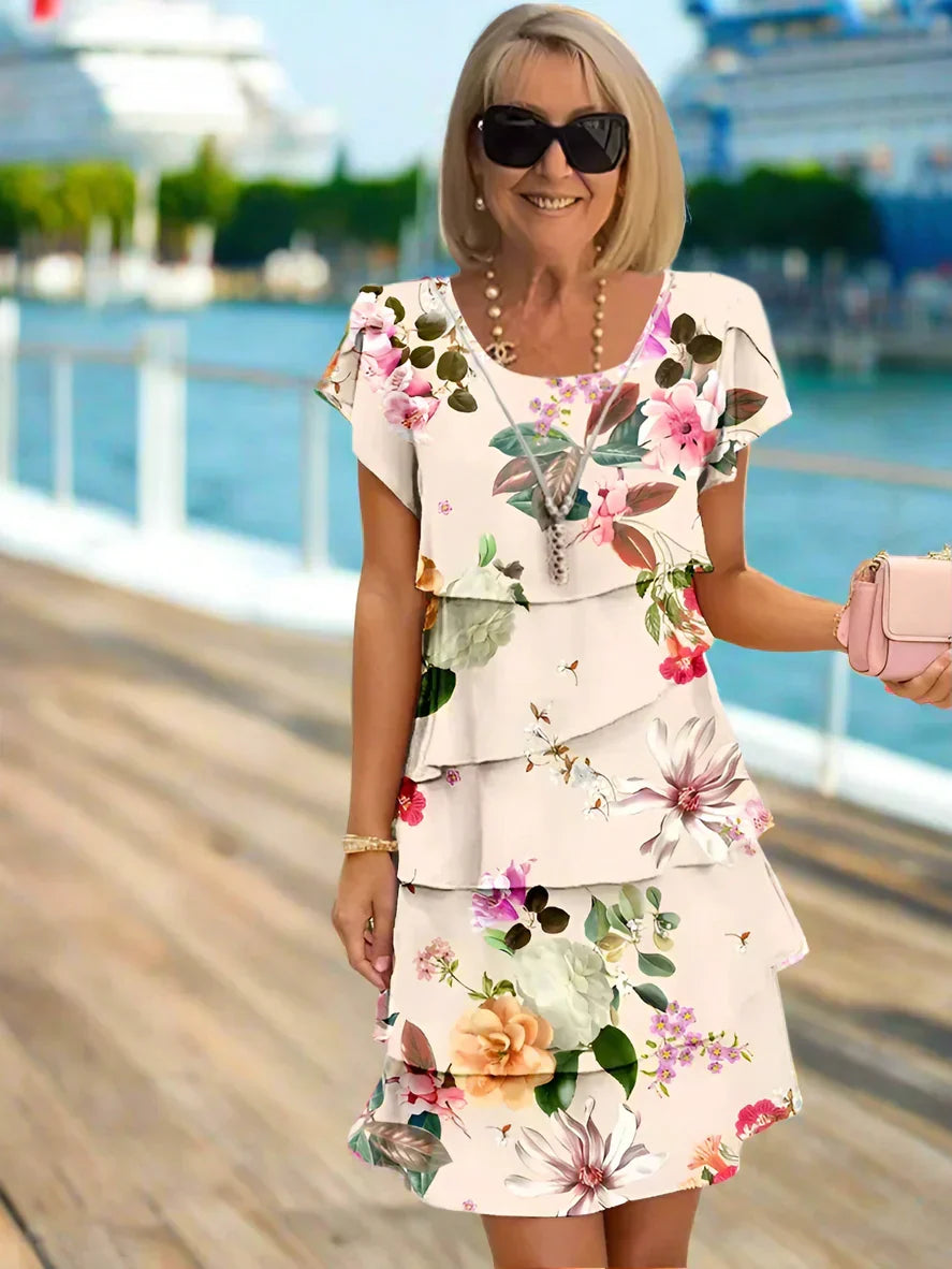 Women's Dress - Floral Tiered Chiffon - Rosie - product view 2
