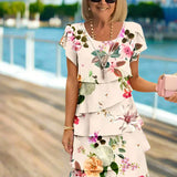Women's Dress - Floral Tiered Chiffon - Rosie - product view 2
