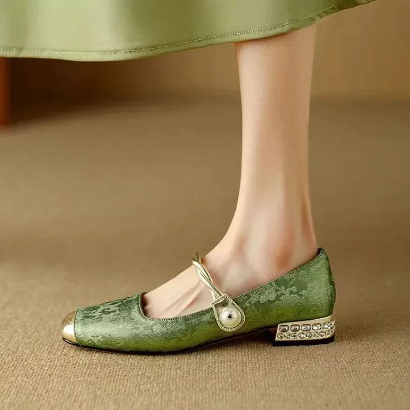 Women's Shoes - Vintage Braided Pearl Strap - Camille - product view 2