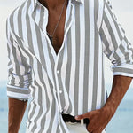 Men's Shirt - Striped Relaxed-Fit Casual - Bennett - product view 6