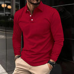 Men's Shirt - Smart Casual Long-Sleeved Polo - Luca - product view 6