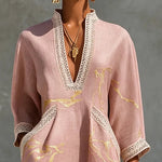 Women's Mini Dress - Artistic V-Neck - Elodie - product view 7
