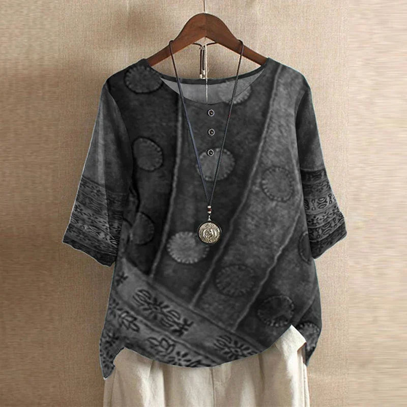 Women's Blouse - Casual Retro-Inspired - Raina - product view 2