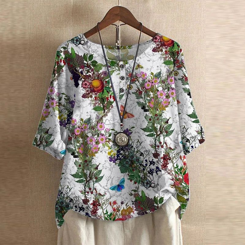 Women's Blouse - Casual Retro-Inspired - Raina - product view 10