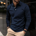 Men's Shirt - Smart Casual Long-Sleeved Polo - Luca - product view 2