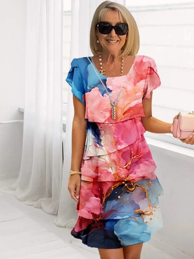 Women's Dress - Floral Tiered Chiffon - Rosie - product view 17