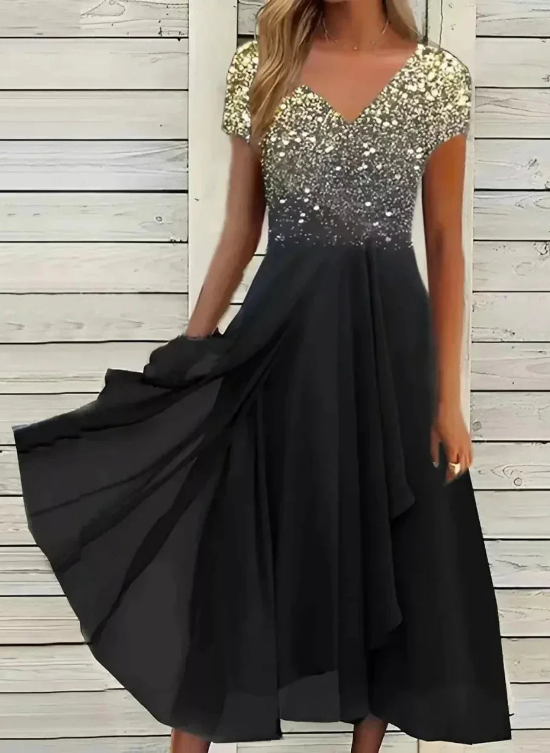Women's Dress - Floral Wedding Evening - Ariella - product view 3
