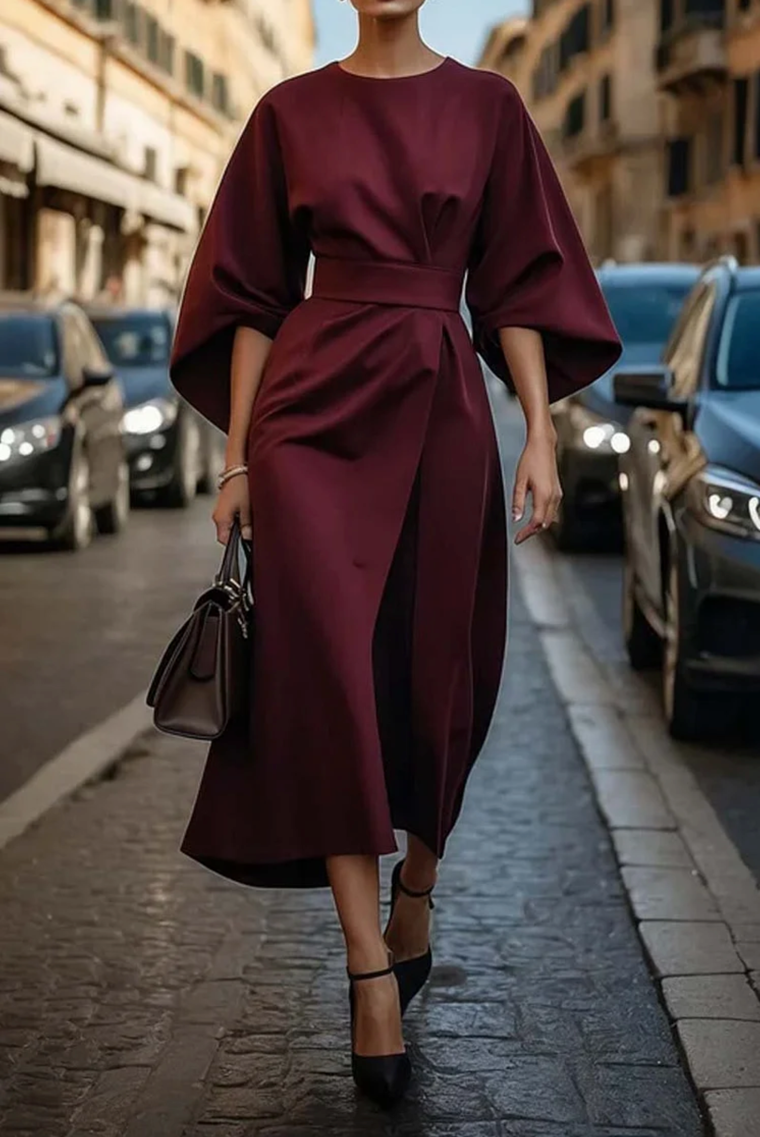 Women's Dress - Lantern Sleeves - Rachel - product view 5
