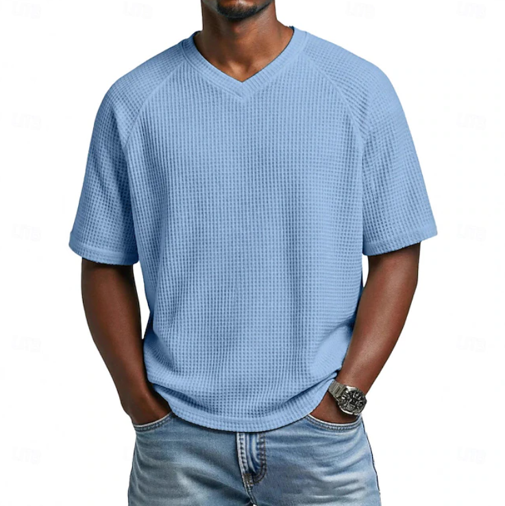 Men's Shirt - V-neck Short Sleeve Waffle - Crosby - product view 1