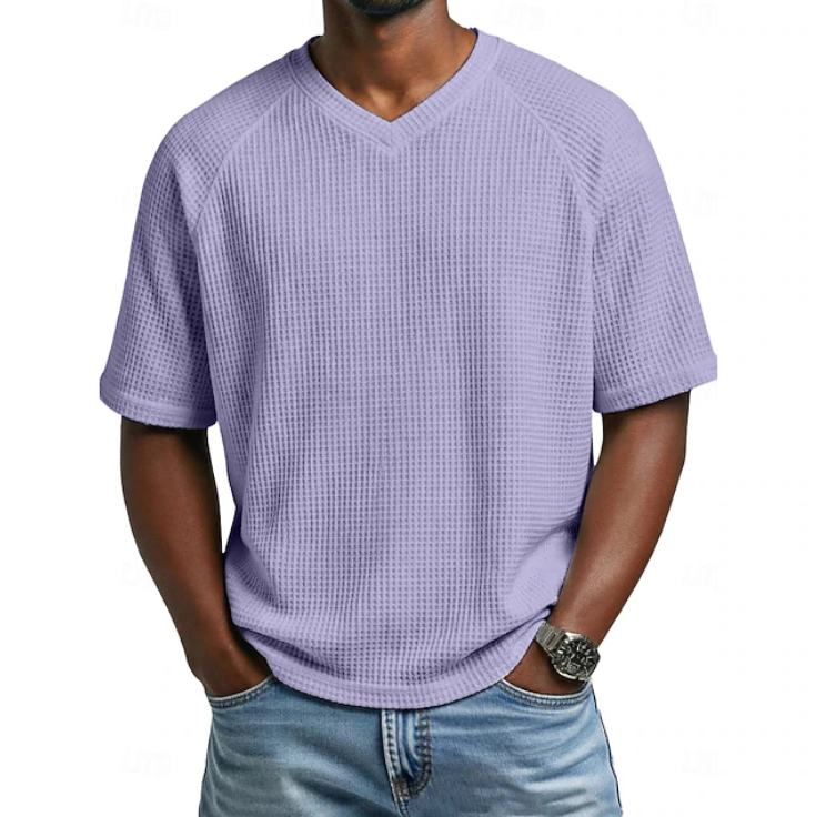 Men's Shirt - V-neck Short Sleeve Waffle - Crosby - product view 2