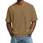 Men's Shirt - V-neck Short Sleeve Waffle - Crosby - product view 3