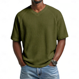 Men's Shirt - V-neck Short Sleeve Waffle - Crosby - product view 5