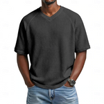 Men's Shirt - V-neck Short Sleeve Waffle - Crosby - product view 9