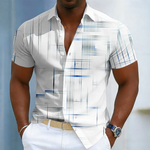 Men's Shirt - Short Sleeve Button Geometric - Hendrix - product view 6