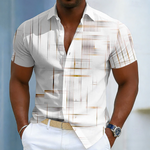 Men's Shirt - Short Sleeve Button Geometric - Hendrix - product view 4