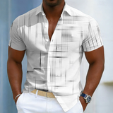 Men's Shirt - Short Sleeve Button Geometric - Hendrix - product view 2