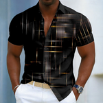 Men's Shirt - Short Sleeve Button Geometric - Hendrix - product view 1