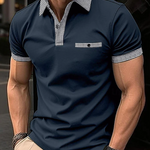 Men's Shirt - Checkered Collar Polo - Easton - product view 2