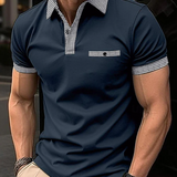 Men's Shirt - Checkered Collar Polo - Easton - product view 2
