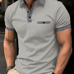 Men's Shirt - Checkered Collar Polo - Easton - product view 4