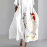 Women's Dress - Loose Round Neck - Amanda - product view 6