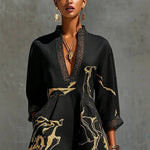 Women's Mini Dress - Artistic V-Neck - Elodie - product view 6