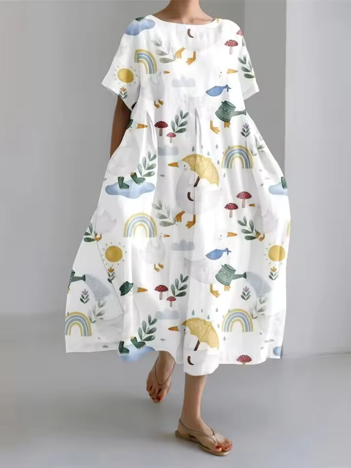 Women's Dress - Loose Round Neck - Amanda - product view 7