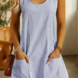 Women's Dress - Casual Striped Round Neck - Anna - product view 2