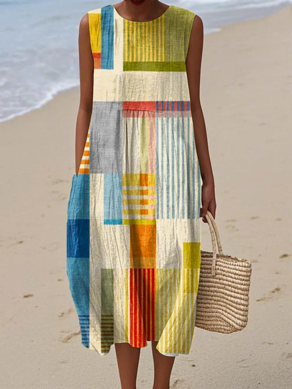 Women's Midi Dress - Casual Multicolor Sleeveless - Marisse - product view 1