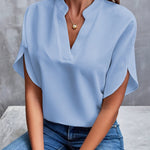 Women's Blouse - Draped V-Neck - Nicole - product view 7