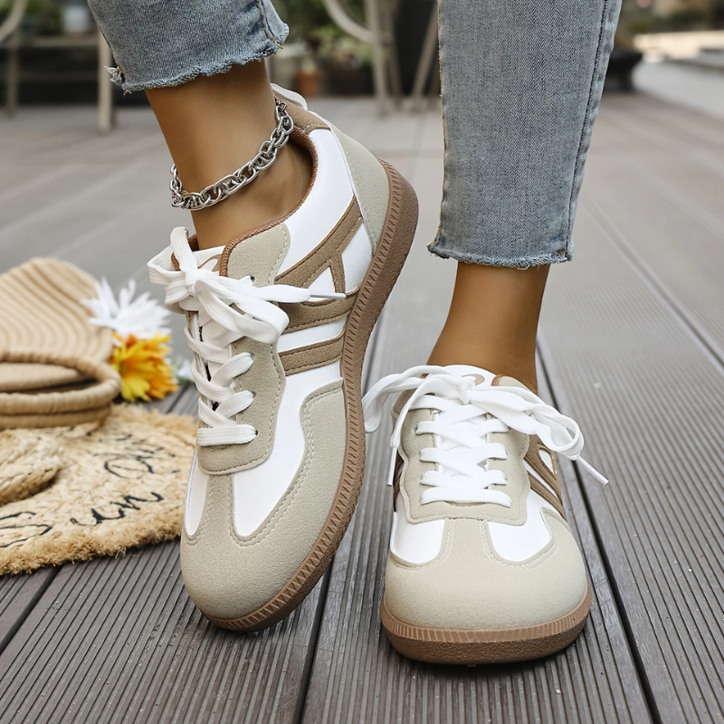 Women's Shoes - Supportive Wide-Toe Trainers - Crystal - product view 1