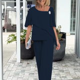 Women's Two-Piece Set - Wide Sleeve and Trouser Set - Caroline - product view 2