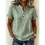 Women's Blouse - Vintage Striped Short-Sleeve - Corinna - product view 1