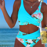 Women's Swimwear - Floral Contrast Cut-Out Bikini - Vivienne - product view 10
