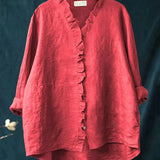 Women's Blouse - Casual Ruffle V-Neck - Eliza - product view 1