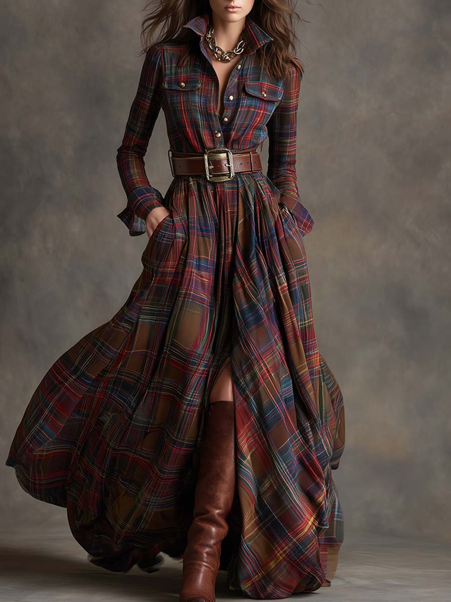 Women's Dress - Belted Button-Up Shirt - Lauren - product view 1