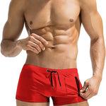 Men's Swimwear - Zipper Boxer Swim Trunks - Tanner - product view 2