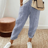 Women's Trousers - Relaxed Striped Summer - Delilah - product view 2